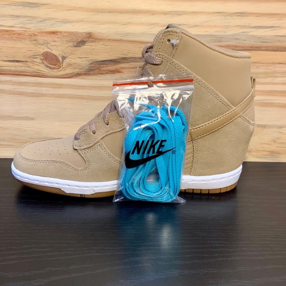 New Nike Dunk Sky Hi Wedge Sneaker Desert Camo - Picture 4 of 8